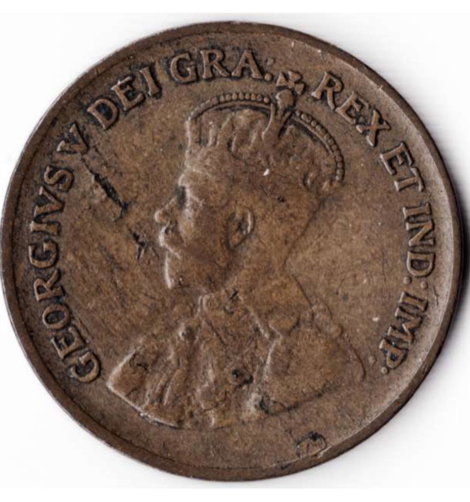1936 Canadian One Cent Penny Copper  coin collectible - Main Image 2