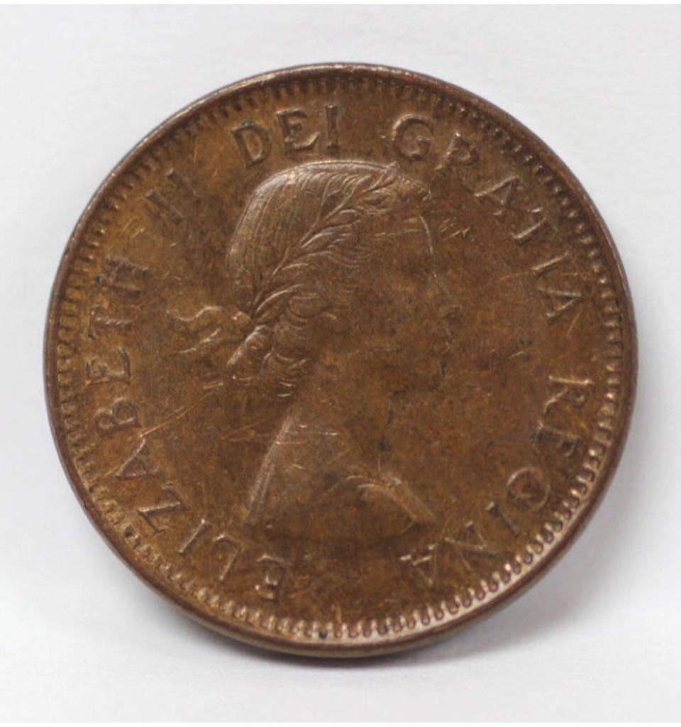 1953 Canadian One Cent Penny Copper SF  coin collectible - Main Image 2