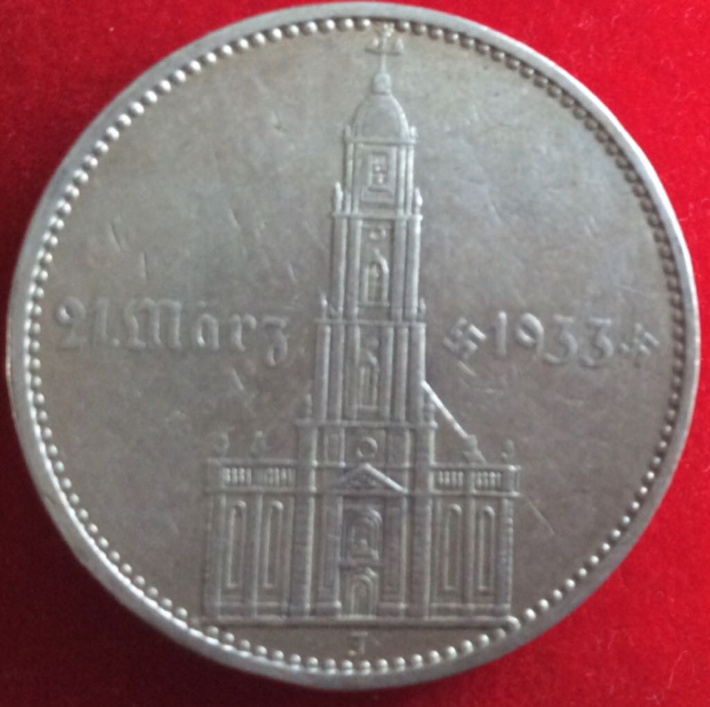 5 Reichsmark 1934J Church With Date  coin collectible - Main Image 2