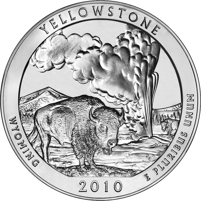2010 Yellowsstone Quarter Dollar  coin collectible - Main Image 2