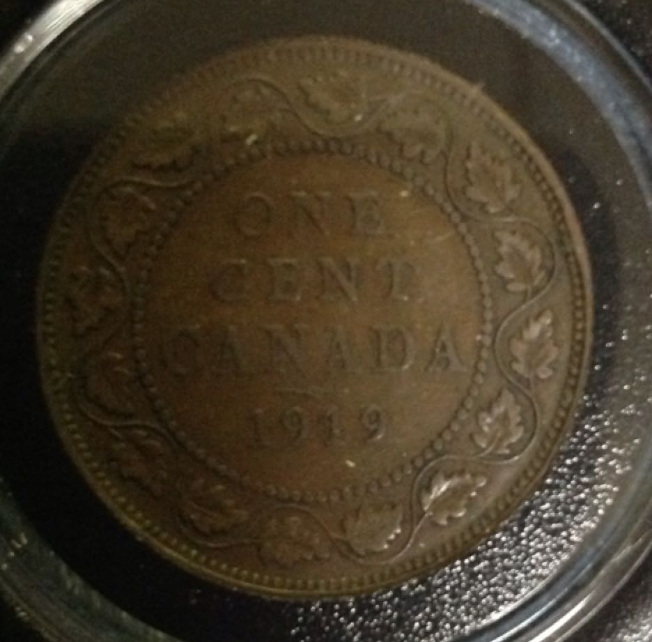1919 Canadian Cent coin collectible - Main Image 2