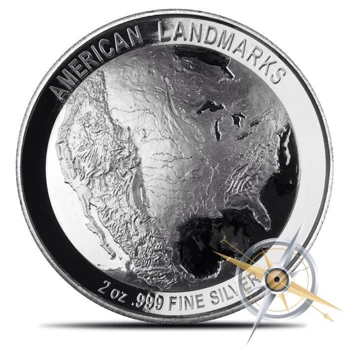 Elemental Ultra High Relief Mount Rushmore Silver Round  coin collectible - Main Image 2