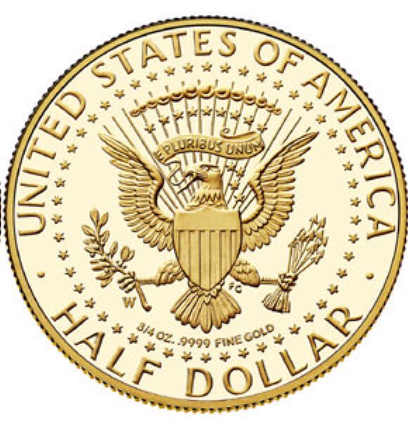 50th Anniversary Gold Kennedy Half Dollar  coin collectible - Main Image 2
