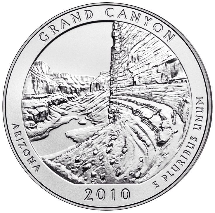America The Beautiful 5 Oz Grand Canyon  coin collectible - Main Image 2