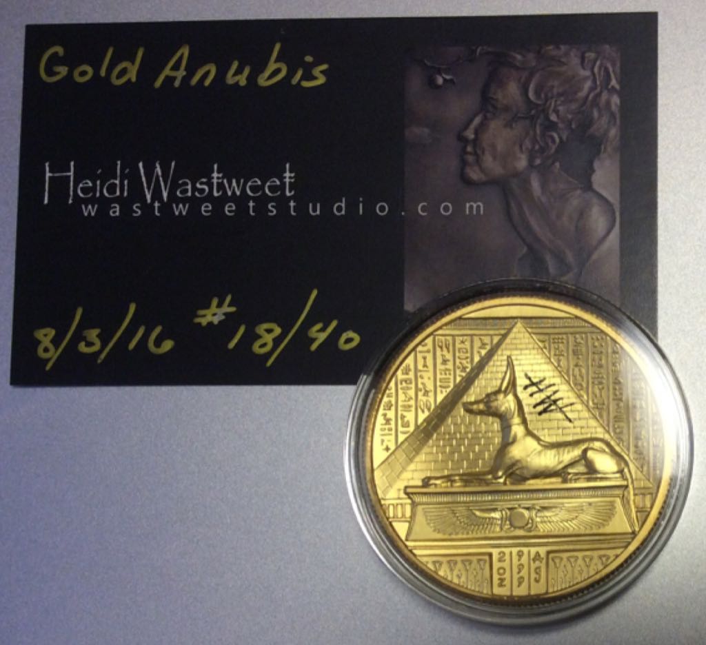 Egyptian Gods #2 Anubis Gilded  coin collectible - Main Image 2