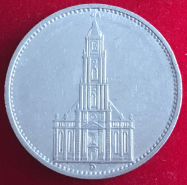5 Reichsmark 1935D Church  coin collectible - Main Image 2