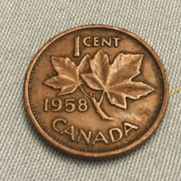 1958 Canadian Penny  coin collectible - Main Image 2