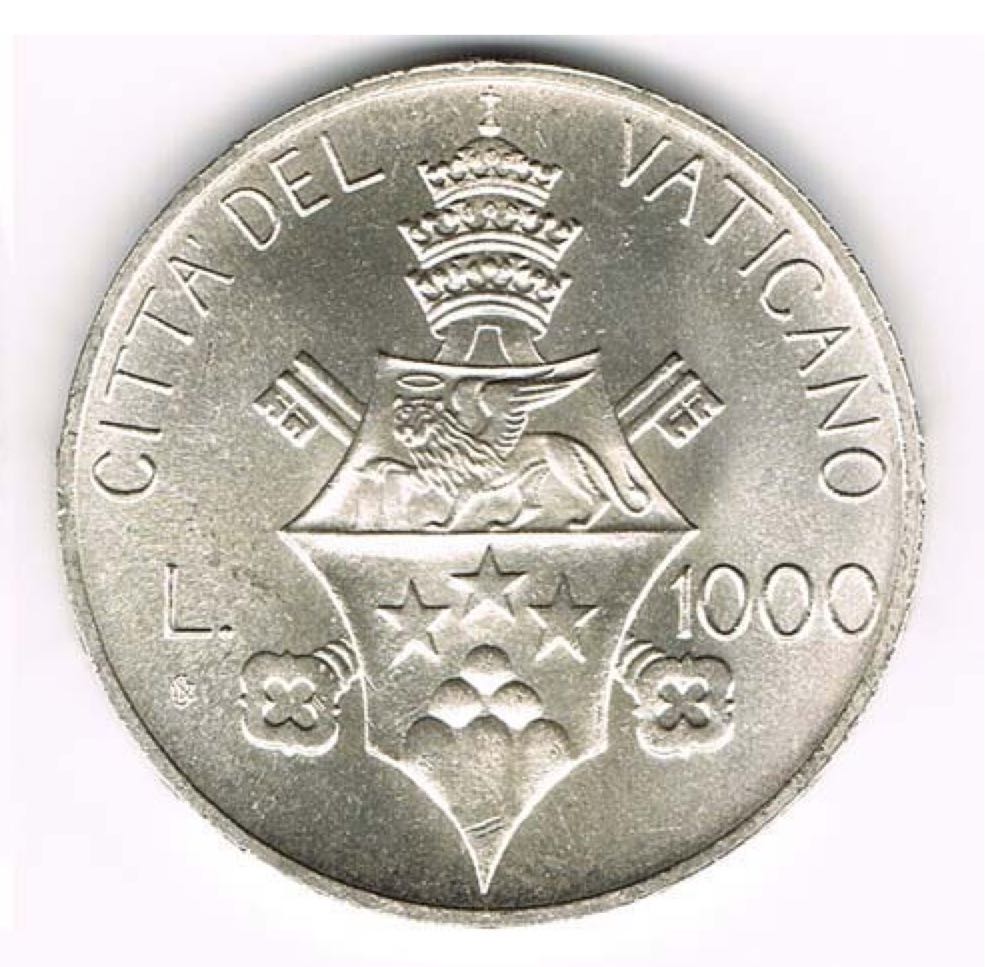 Vatican 1000 Lire Silver John Paul I  coin collectible - Main Image 2