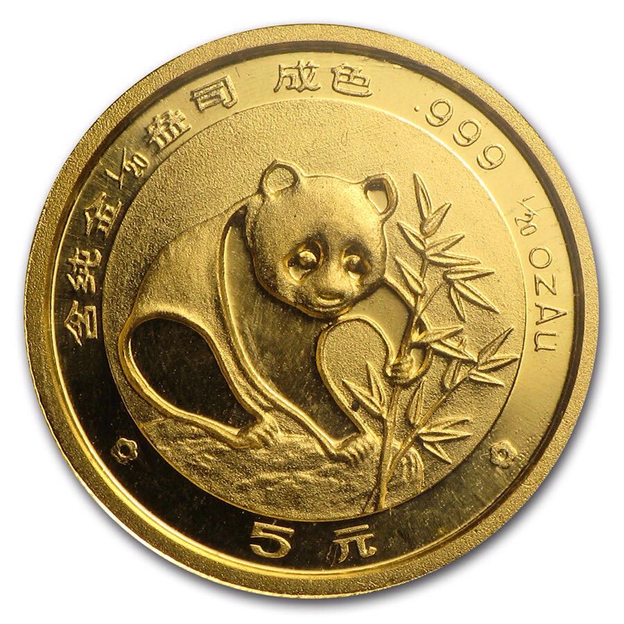 Gold Chinese Panda  coin collectible - Main Image 1