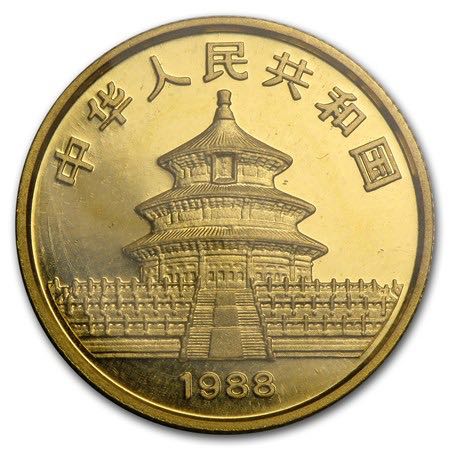 Gold Chinese Panda  coin collectible - Main Image 2