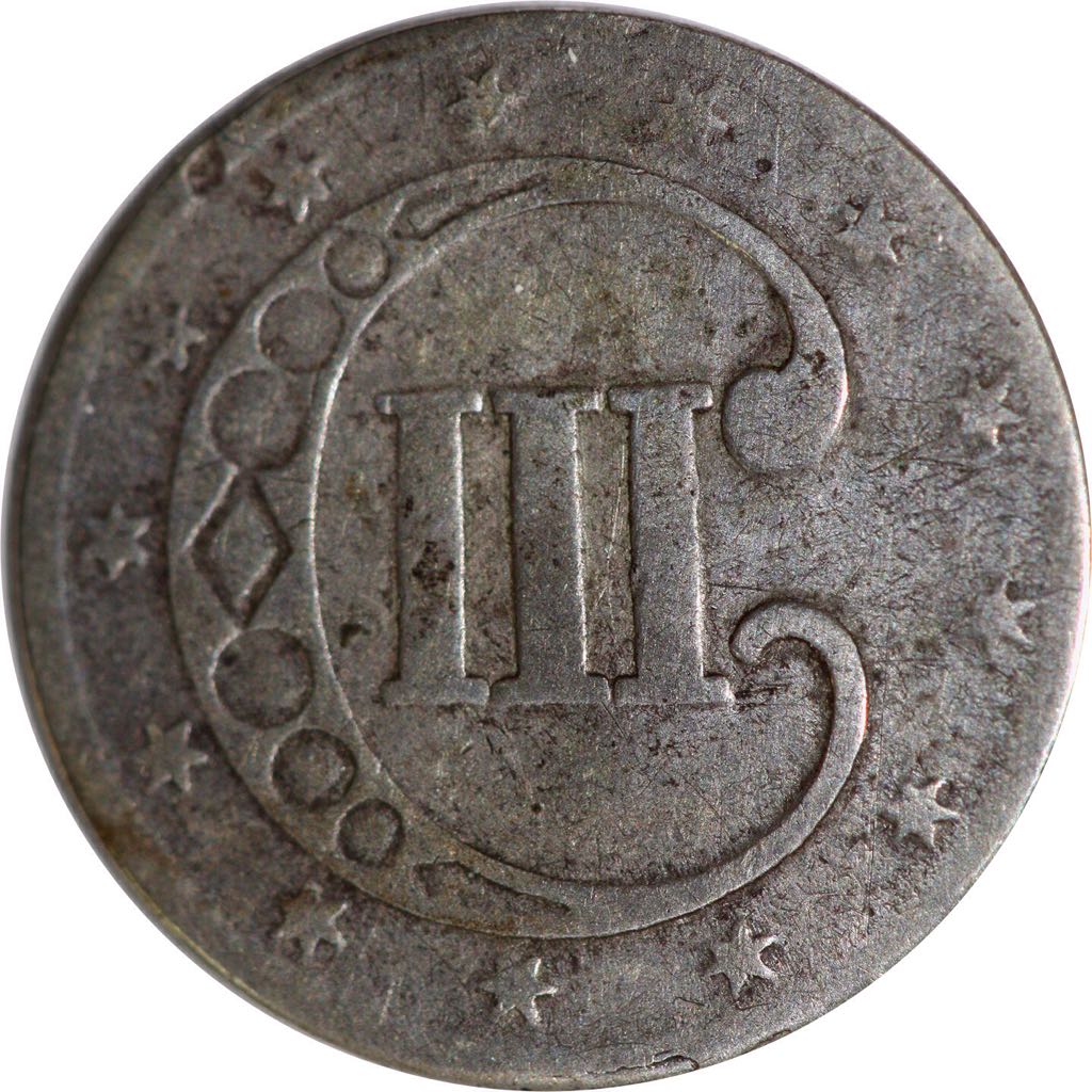 US Trime 3 Cent Piece 1863-1873  coin collectible - Main Image 2