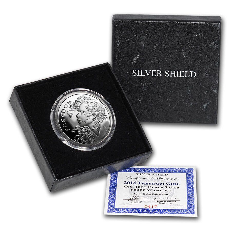 Silver Shield Freedom Girl Proof  coin collectible - Main Image 2