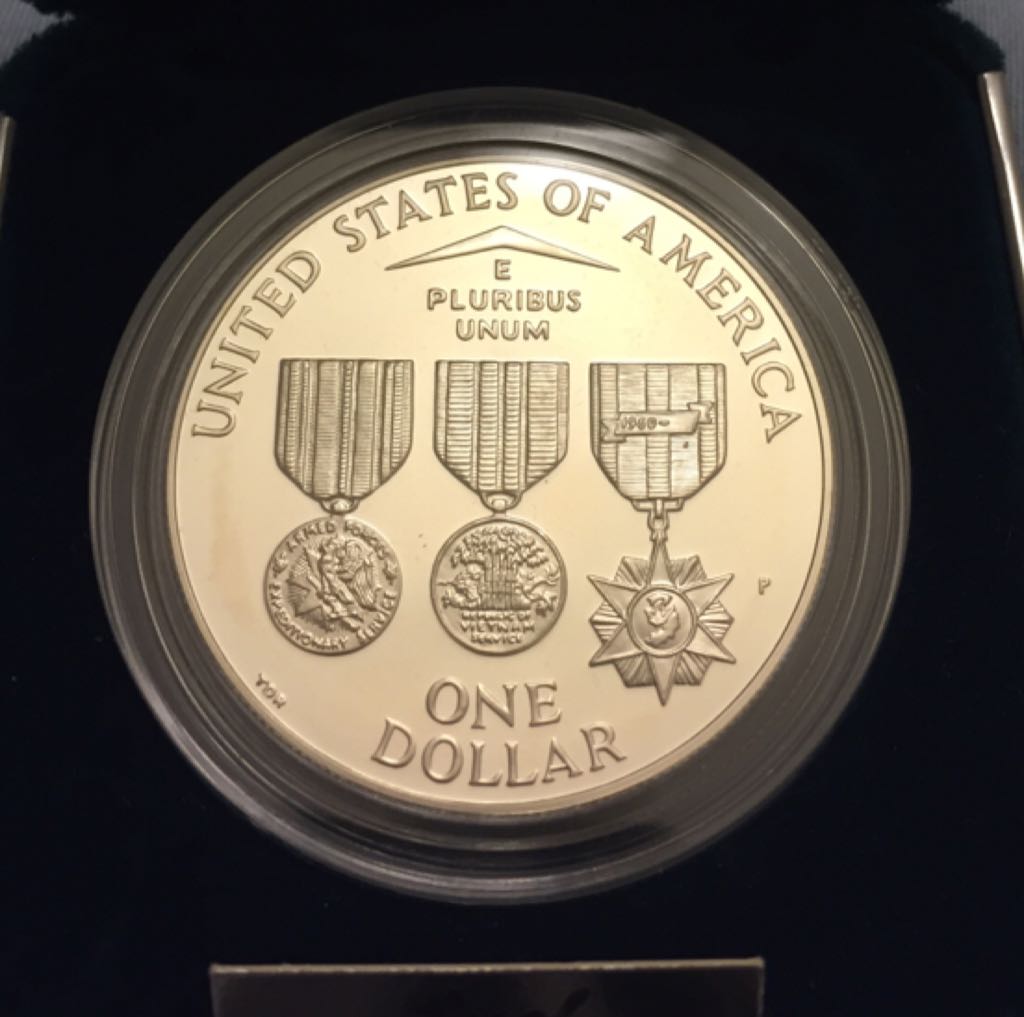 1994 Vietnam Veterans Memorial Silver Dollar  coin collectible - Main Image 2