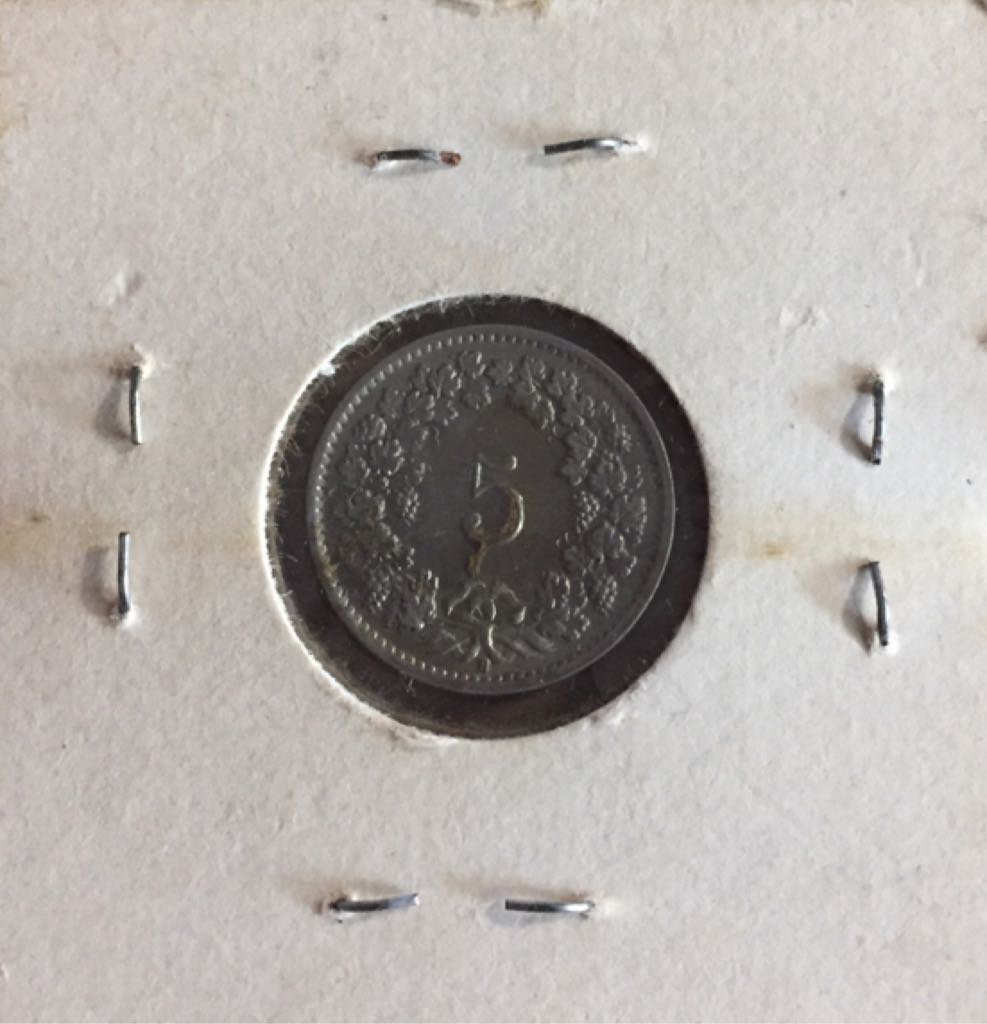 1955 Switzerland 5 Centimes  coin collectible - Main Image 2
