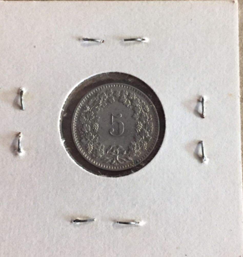 1962 Switzerland 5 Centimes  coin collectible - Main Image 2