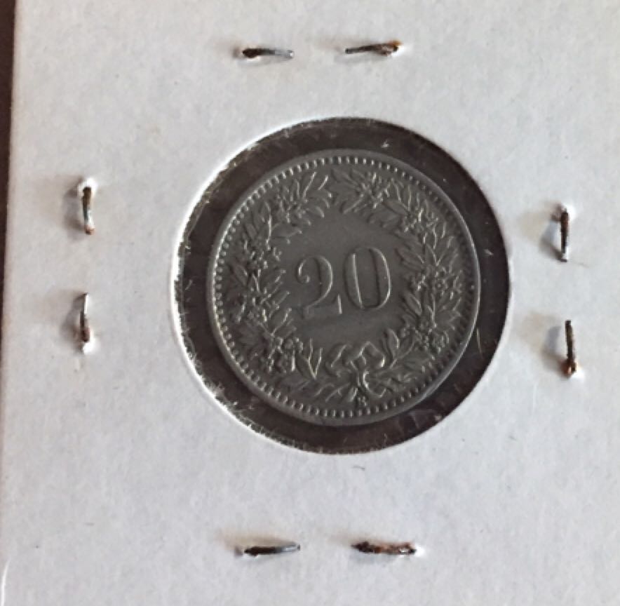 1962 Switzerland 20 Centimes  coin collectible - Main Image 2