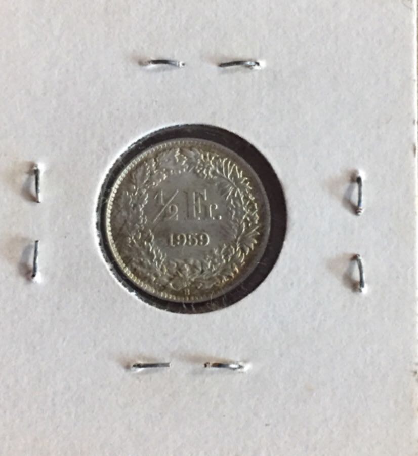1959 Switzerland 1/2 Franc  coin collectible - Main Image 2