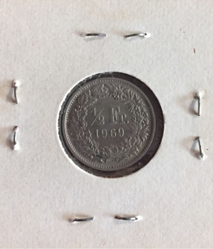 1969 Switzerland 1/2 Franc  coin collectible - Main Image 2