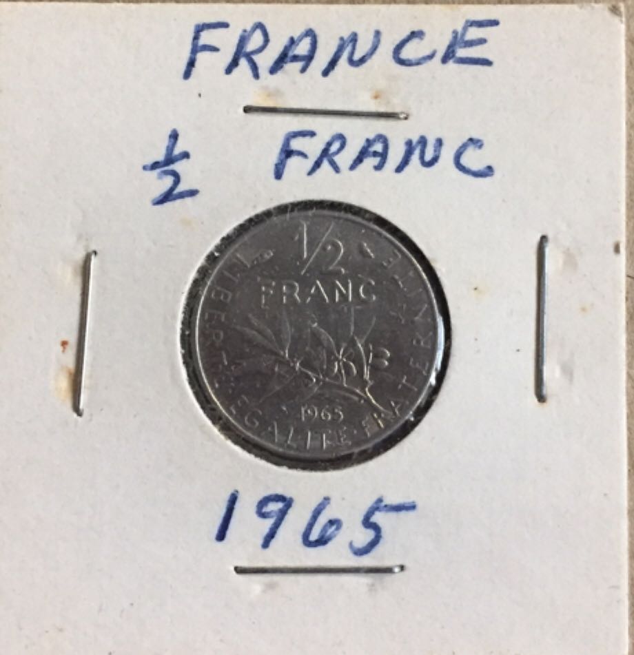 1965 France 1/2 Franc  coin collectible - Main Image 1