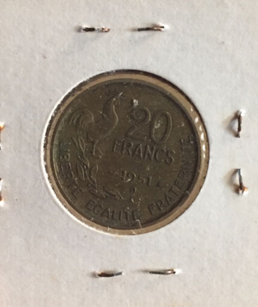 1951 B France 20 Francs  coin collectible - Main Image 2