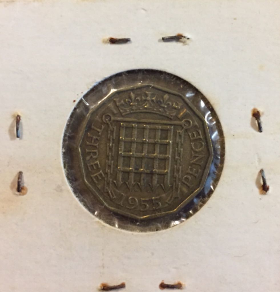 1955 English 3 Pence  coin collectible - Main Image 2