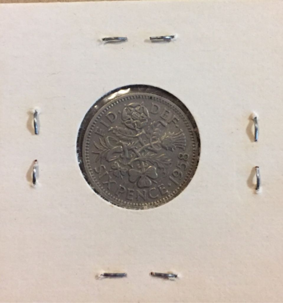 1958 Great Britain 6 Pence  coin collectible - Main Image 2