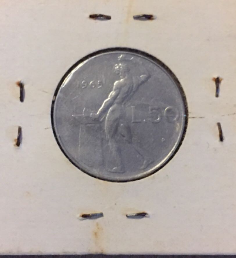 1965 Italy 50 Lire  coin collectible - Main Image 2