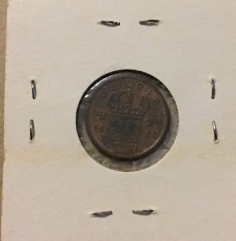 1950 Belgium 20 Centimes  coin collectible - Main Image 2