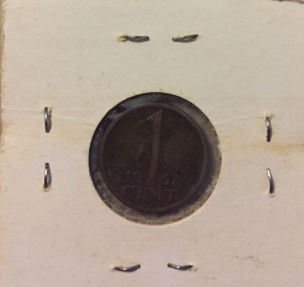 1957 Netherlands 1 Cent  coin collectible - Main Image 2