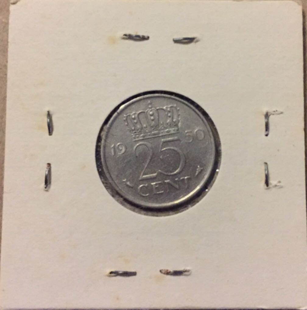Netherlands 25 Cent 1950  coin collectible - Main Image 2