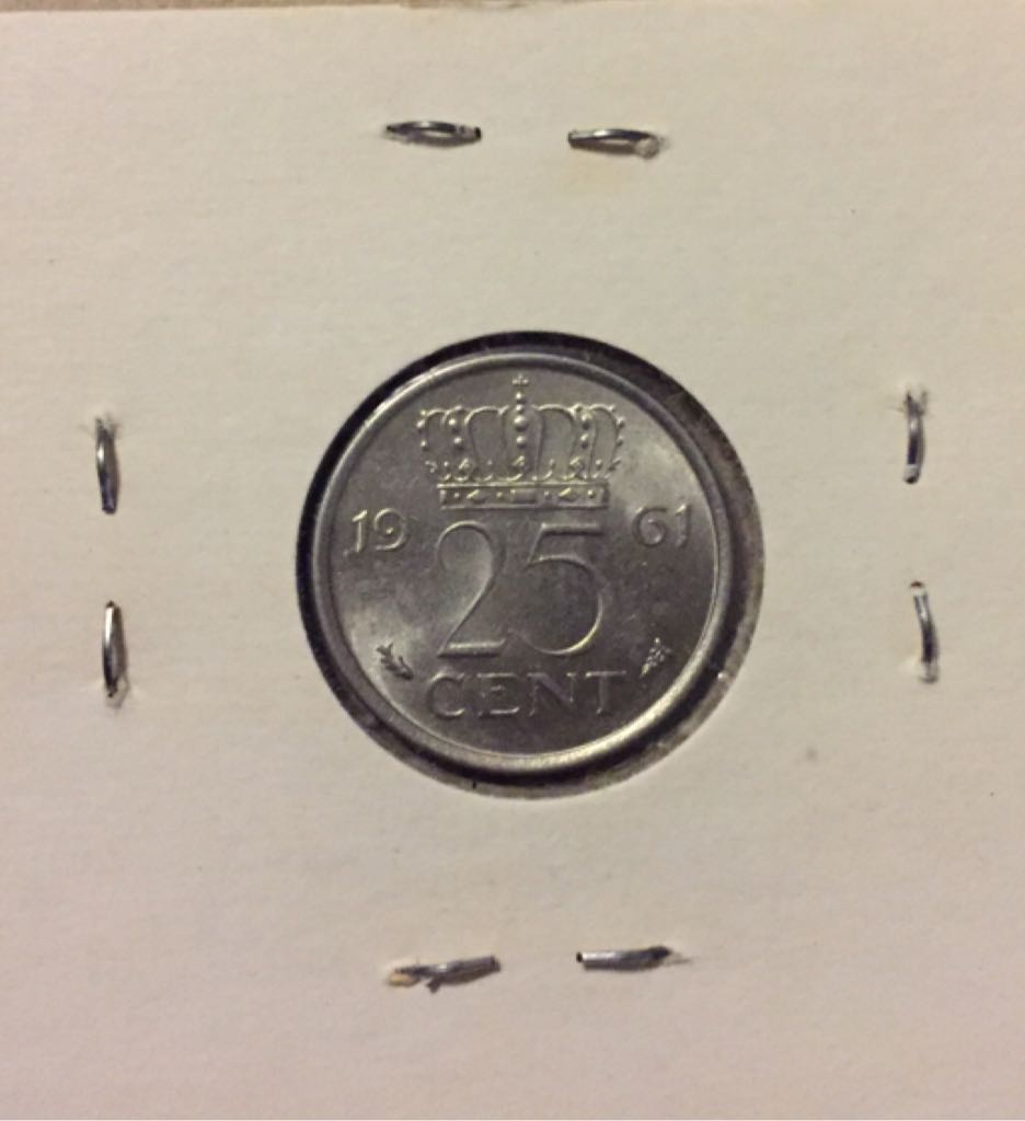 1961 Netherlands 25 Cents  coin collectible - Main Image 2