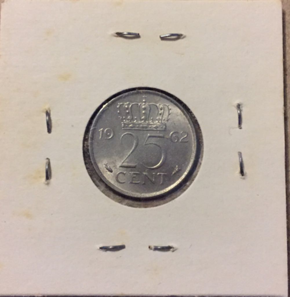 1962 Netherlands 25 Cents  coin collectible - Main Image 2