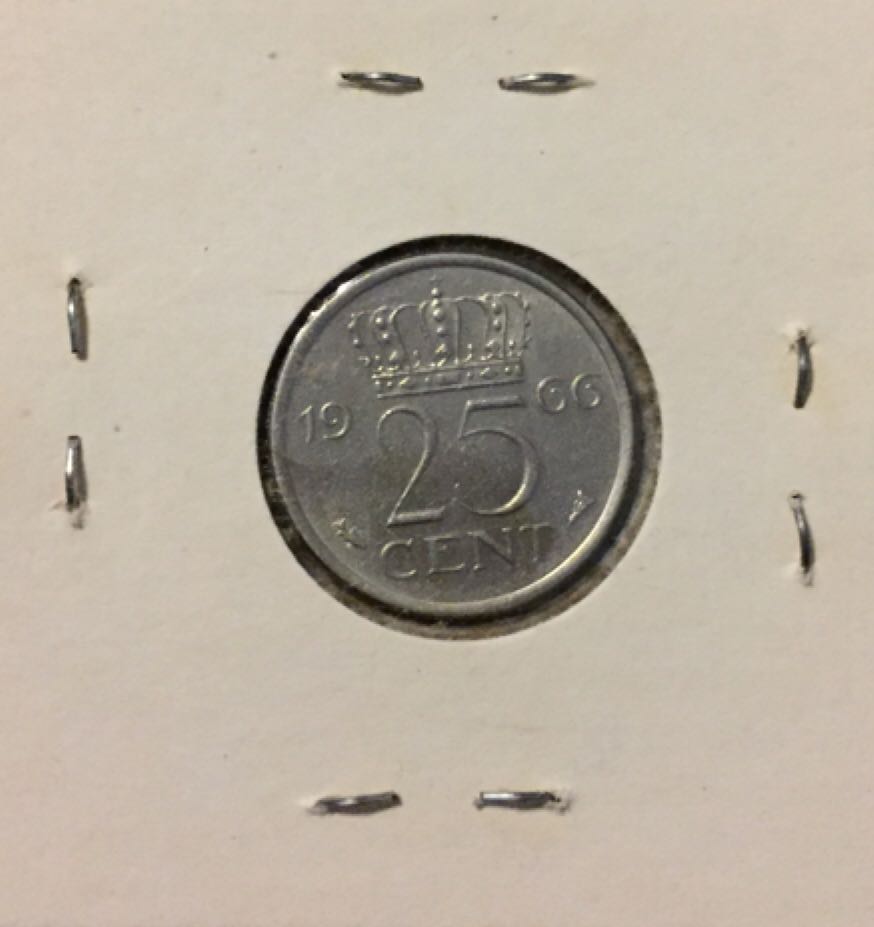 1966 Netherlands 25 Cents  coin collectible - Main Image 2