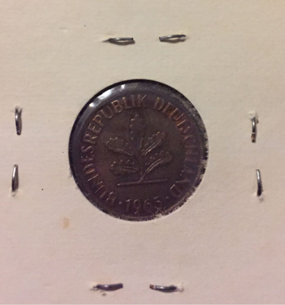 1965 German 2 Pfennig  coin collectible - Main Image 2