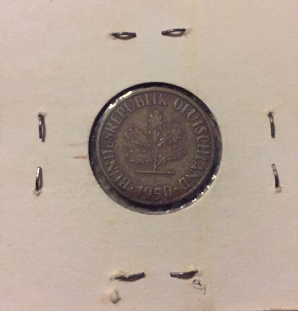 1950-D German 5 Pfennig  coin collectible - Main Image 2