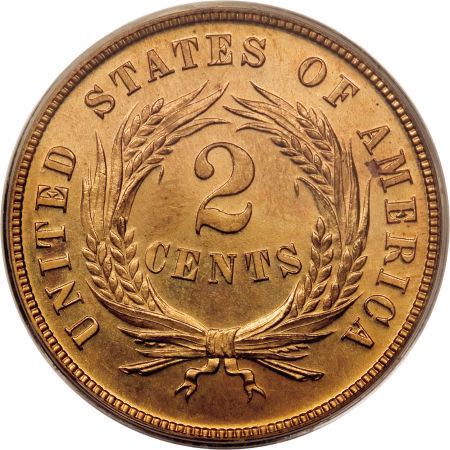 Shield Two Cents  coin collectible - Main Image 2