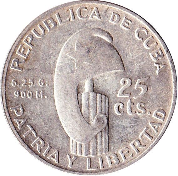 Republica De Cuba 25 Cts  coin collectible - Main Image 2