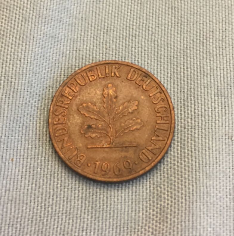 1969 German 1 Pfennig  coin collectible - Main Image 2