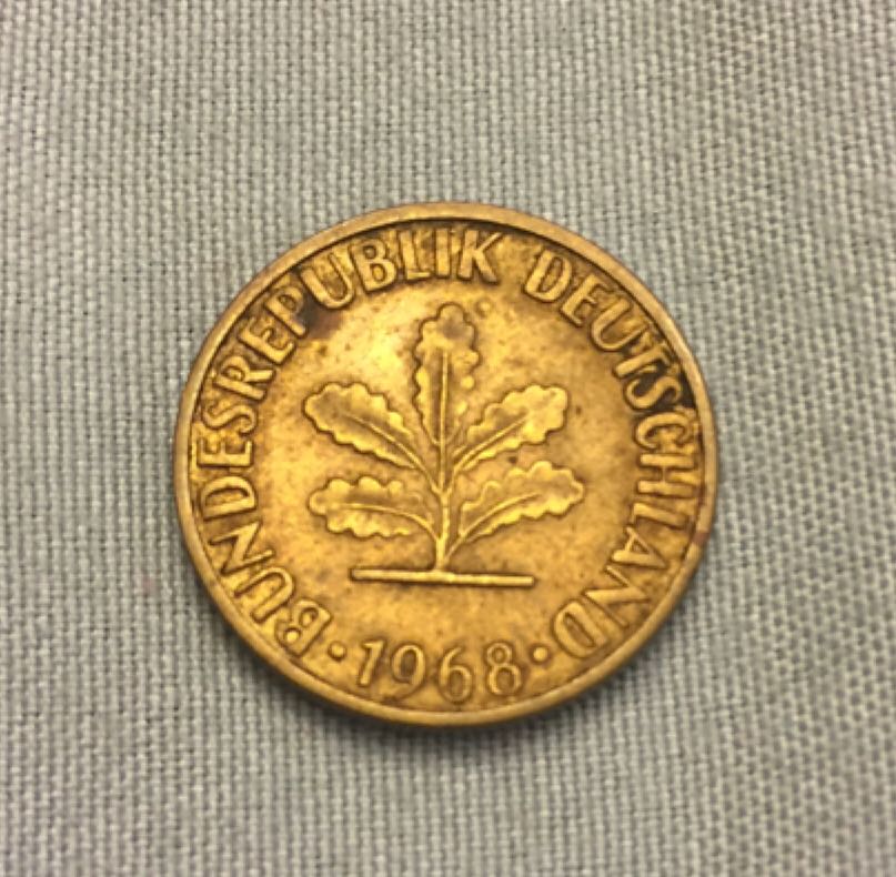 1968 German 5 Pfennig  coin collectible - Main Image 2