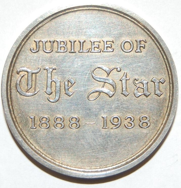 ’The Star’ Jubilee Medal 1888 - 1938  coin collectible - Main Image 2
