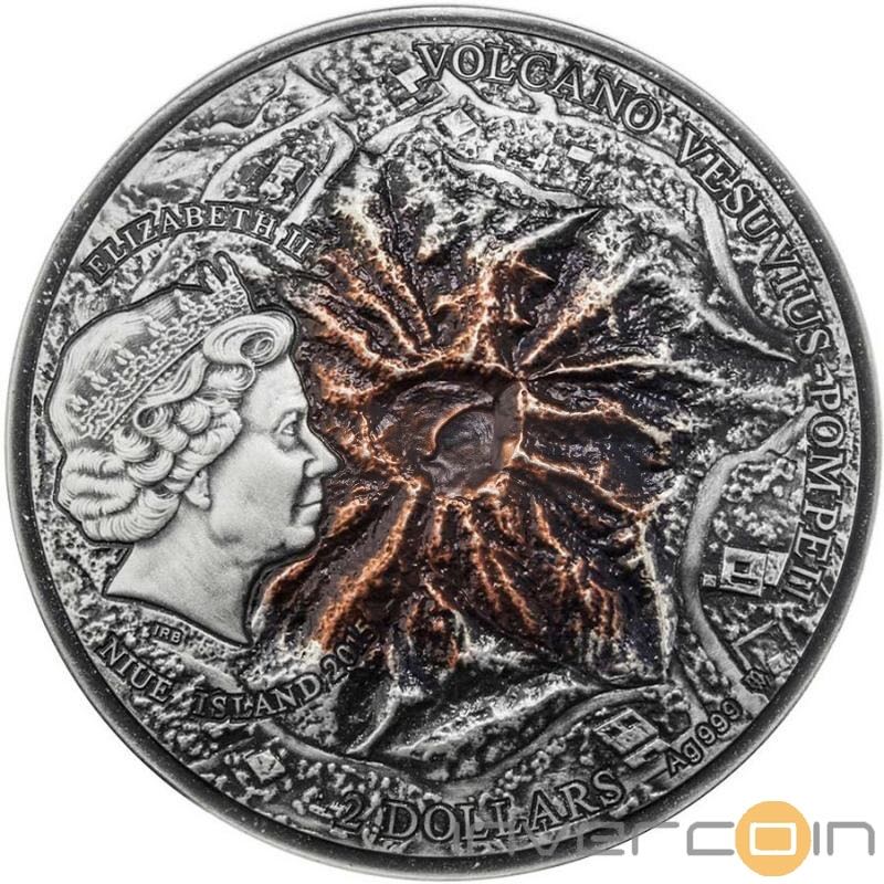 Volcano Vesuvius = Pompeii  coin collectible - Main Image 2