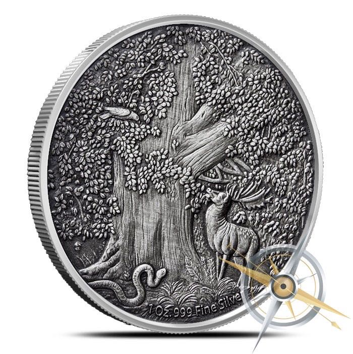 Nordic Creatures #1 Nídhöggr Antiqued  coin collectible - Main Image 2
