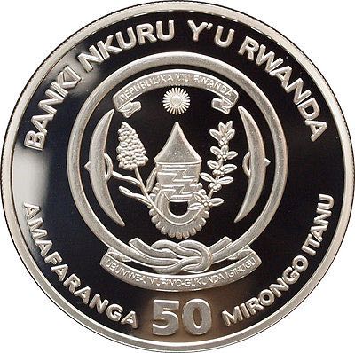 Rwanda Proof Silver Zebra   coin collectible - Main Image 2