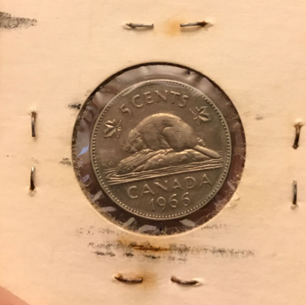 1966 Canadian Nickel  coin collectible - Main Image 2