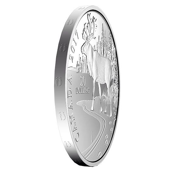 Paw Prints On The Edge- Woodland Caribou  coin collectible - Main Image 2