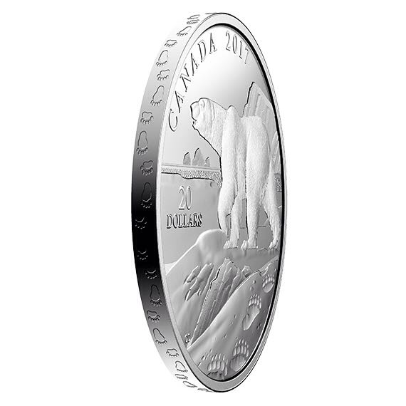 Paw Prints On The Edge- Polar Bear  coin collectible - Main Image 2