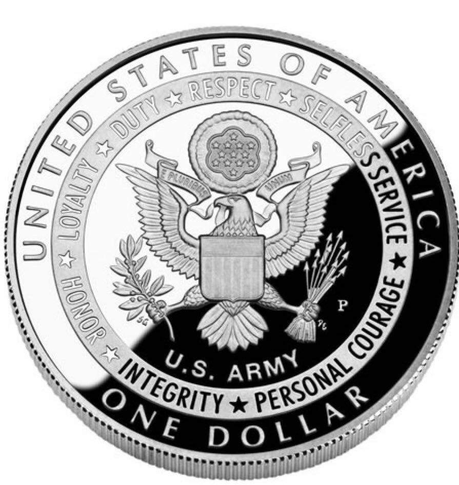 US Army Silver Dollar  coin collectible - Main Image 2