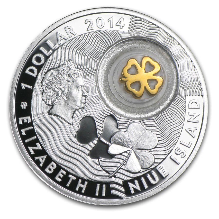 Niue Island Four Leaf Clover Silver  coin collectible - Main Image 2