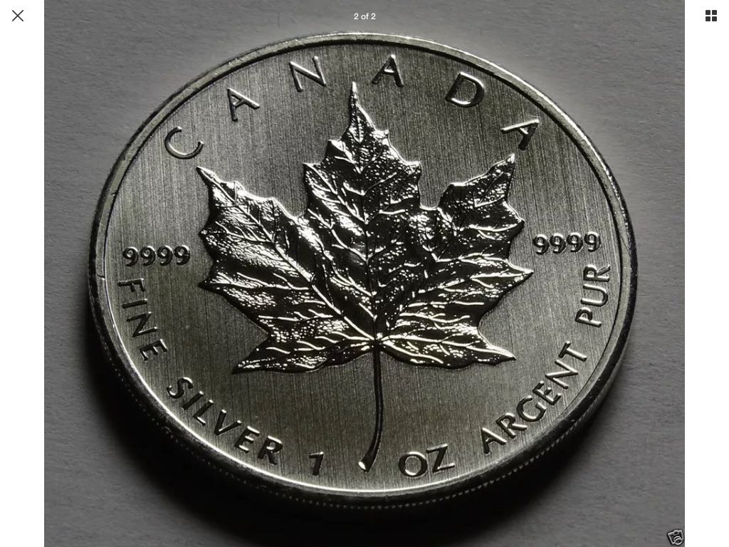 Canada Silver Dollar Maple Leaf  coin collectible - Main Image 2