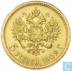1902 5 Rubles Gold  coin collectible - Main Image 2